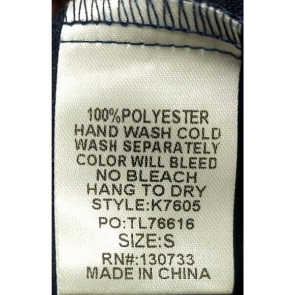 NWT Umgee Navy Solid Defined Shoulder Crepe Blouse~Long Sleeve - Picture 10 of 10